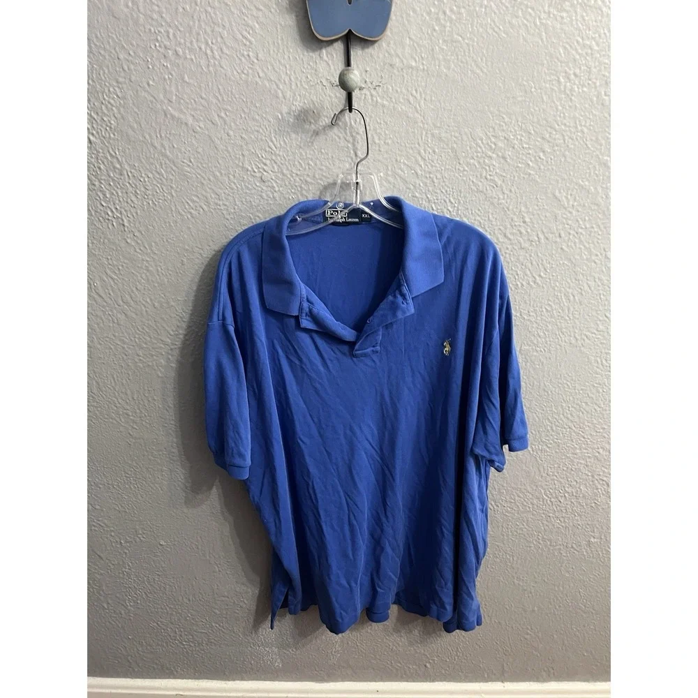 Polo Ralph Laureen Blue Polo Short Sleeve Size XXL Vintage Mens